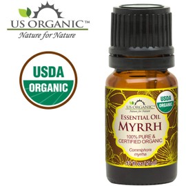 US Organic 100% Genuine Myrrh Essential Oil - Sourced from The Horn of Africa, USDA Certified Organic, Extracted by Hydro-Distillation (Myrrh, 5 ml)