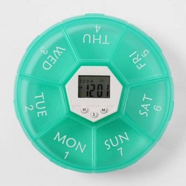 Timer alarm for each day of the week Pill case (green)