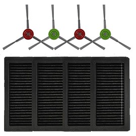 JOYSOG Replacement Vacuum Cleaner Accessories for YEEDI CC Sweeping Robot, Main Brush+Side Brushes+HEPA Filter+Roller Brush Cover (Side Brushes+Filters)