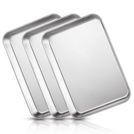 3PCS Metal Tray, 8''x10.5''x1''Stainless Steel Tray, Thickening Dental Tray, Professional Medical Surgical Tray for Kitchen Baking, Lab, Dental, Medical Surgical Instrument