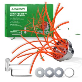 LADAMI Unkrautbürste für Freischneider,Wildkrautbürste für Motorsense Zubehör,Universal Aluminium Trimmerkopf mit 48 Radikal Nylon Trimmerfaden für Garten Unkraut
