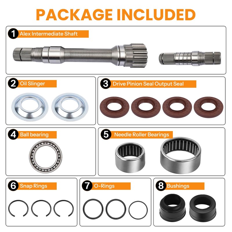 Front Differential Axle Intermediate Shaft Inner Shaft Kit 19pcs AXle
