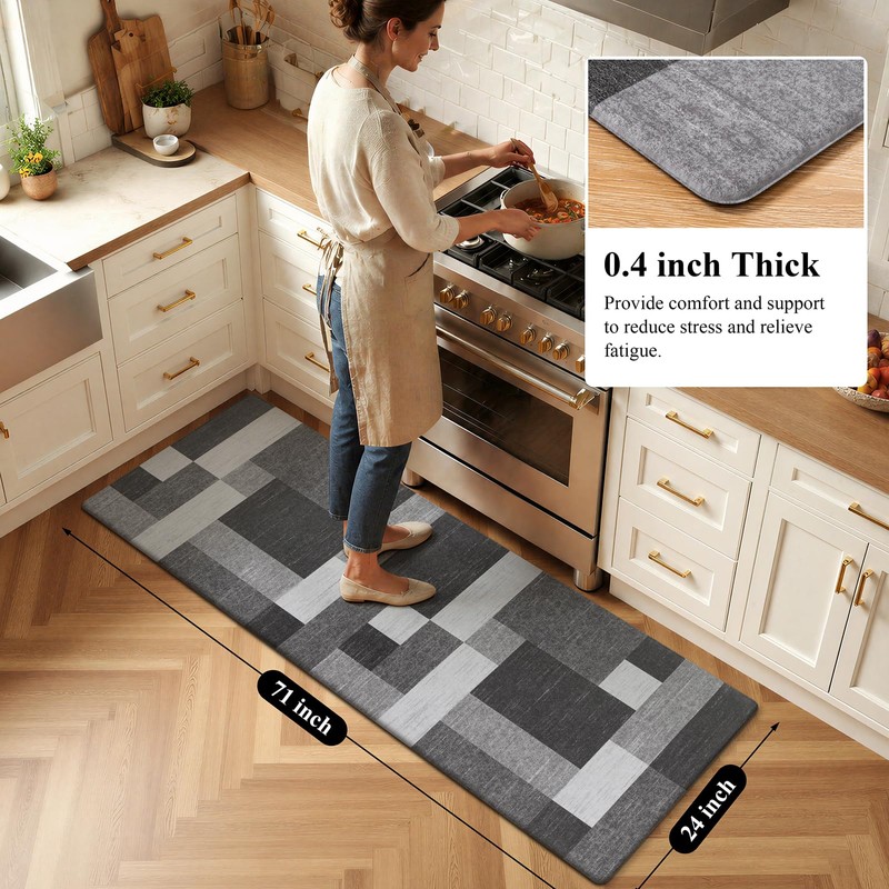 Ileading Anti Fatigue Kitchen Mat, Non Slip Cushioned Standing Floor