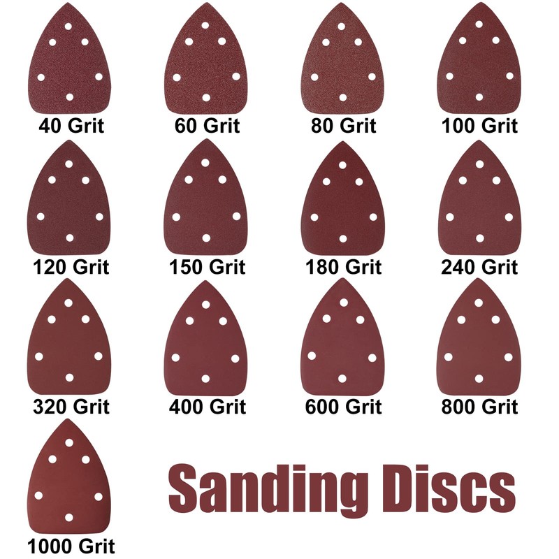 LEONTOOL 30 Pieces Mouse Sandpaper 80 Grit 6 Holes Mouse