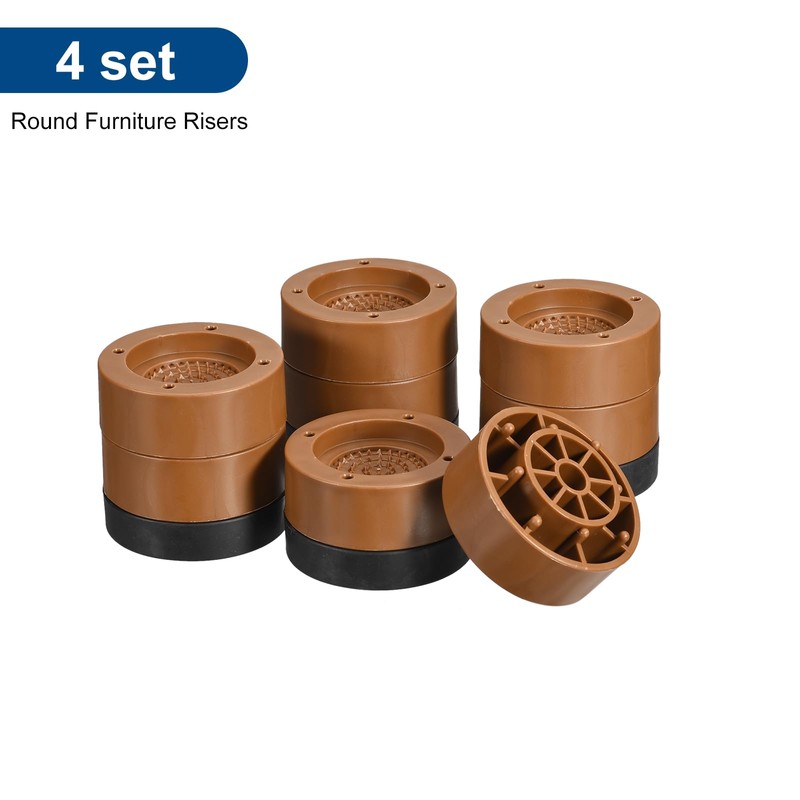 sourcing map Round Furniture Risers 4 Set, Height 2.36" Adjustable