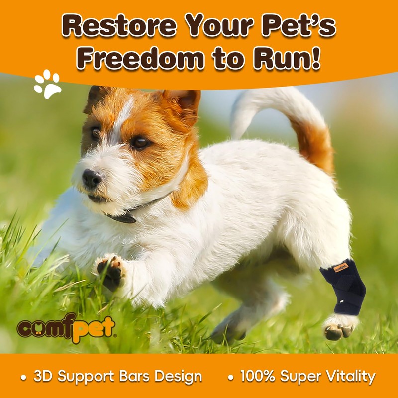 COMFPET Large Dog Hock Brace (40-90 lbs), Heavy-Duty Hind Leg