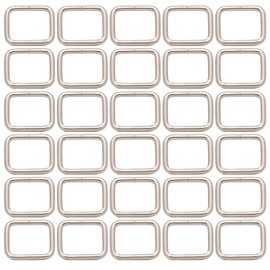 BIKICOCO Metal Rectangle Ring Buckles Square Strap Webbing Belt Rings for Bag Purse Non Welded 1 x 3/4 Inch, Silver, Pack of 30
