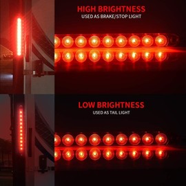 MICTUNING 4PCS 16 inches 11 LED Red Trailer Light Bar - Waterproof Sealed Park Turn Signal Light Tail Brake Stop Bar Truck Trailer Marker ID Bar