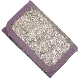 Topkids Accessories Childrens Tri-fold Wallet for Boys and Girls Kids Assorted Print Cute Kids Wallet (Glitter Silver)