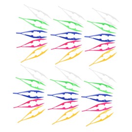 KOMBIUDA DIY Boys and Girls Plastic Tweezers 30pcs Craft Tweezers Set Jewelry Making Tools Nonslip Handle Flat Tips for Boys and Girls and Crafts