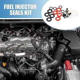 A ABSOPRO Fuel Injector O Rings Seals No.16450PNEG01 with Micro Filters Fuel Injector Repair Kit for Acura RSX 2005 2006 for Honda Civic Rubber Black (Set of 4)