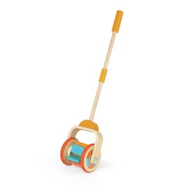 Hape - Arcobaleno Spingi&Tira - Giocattolo in legno con bastone e rotelle per incoraggiare il movimento dei bambini dai 12 mesi