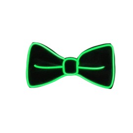 PIENSE Light Up Bow Tie Light Up LED Tie EL Luminous Flashing Party Event Novelty (Green)