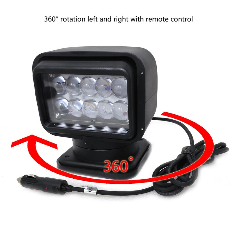 Led Search Light 6 Inch 50W 360 Degrees Rotating Remote