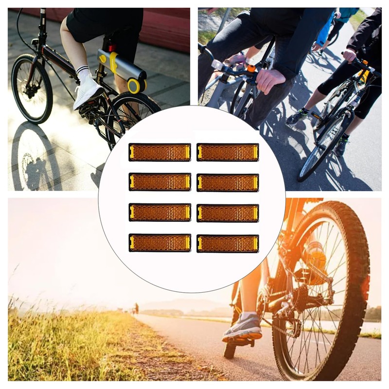 8 Piece Pedal Reflectors Bicycle Rear Reflector Bicycle Pedals, Reflector,