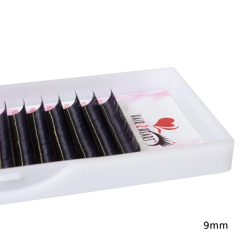 hair2heart Silk Fake Lashes False Eyelashes - B-Curl 0.05, 9