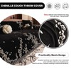 Black Vintage Couch Cover Botanical Vine Jacquard Slipcover for Loveseat