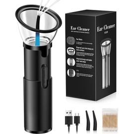 Ear Wax Removal-Electric Ear Cleaner, Retractable Ear Cleaning Kit, Safe Ear Wax Removal Tool, Effective Ear Irrigation Flushing System, Waterproof Ear Washer for Humans with 4 Pressure Modes