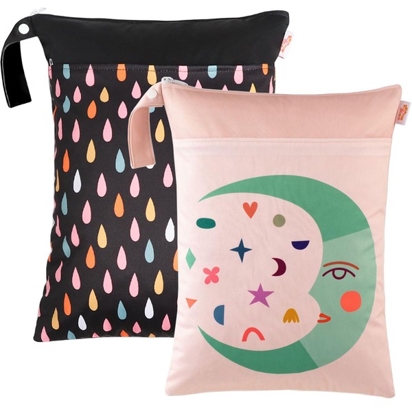 Tcdwla Wetbag Kindergarten Nassbeutel XL, 2 Stück Nasstasche 40 x