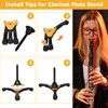 JUVAENY Clarinet Stand, Portable Flute Clarinet Stand with Flannel Bag,Clarinet