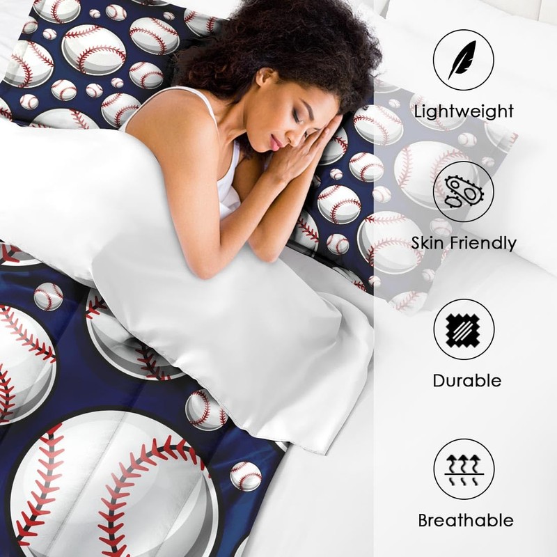 Ssddyes Queen Size Comforter Set, Cool American Baseball Softball Theme,