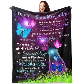Daughter in Law Gifts Blanket,Gifts for Daughter in Law, Daughter in Law Gift Ideas, Gifts for Future Daughter-in-Law Birthday, Valentine's, Anniversary, Wedding Day, Flannel Throw Blanket 60"x50"