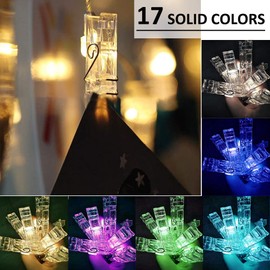 Solhice Photo Clip String Lights Color Changing 50 LEDs, 20ft RGB Pictures Display Hanging LED Fairy Lights USB Powered, Remote Control with Timer for Bedroom Dorm Decor, Gift for Girls