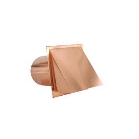 FAMCO Copper Hooded Wall Vent with Screen and Damper, Used for Air Exhaust Applications