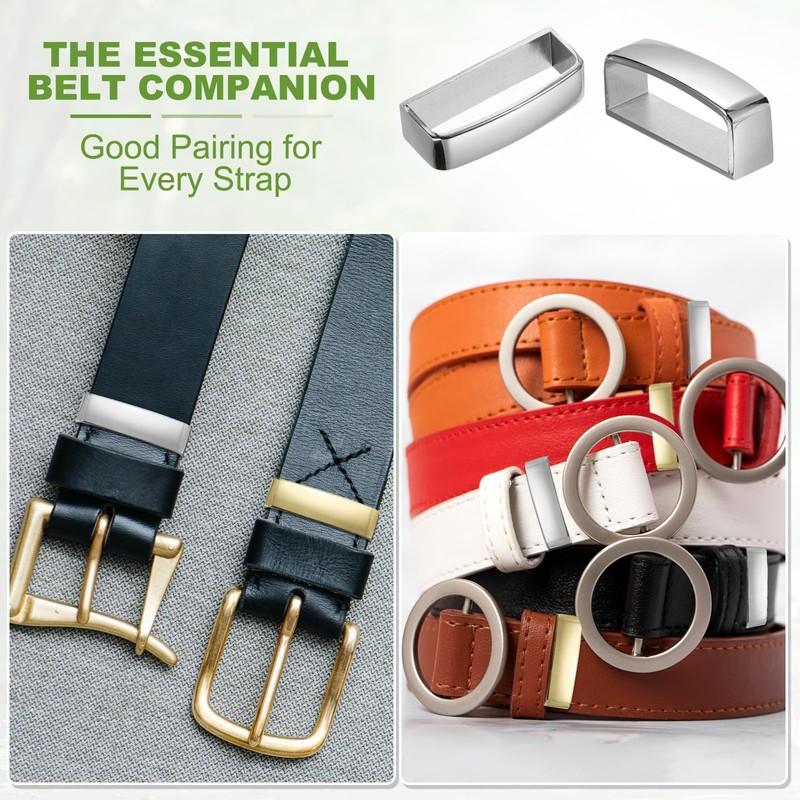 PATIKIL 1-1/4 Inch 40mm Belt Loop Keepers, Alloy Belt Strap