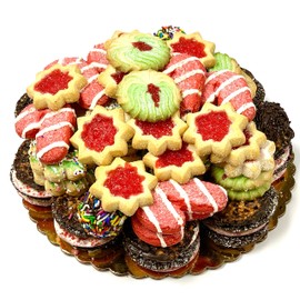Best Cookies - 3 lb. Gourmet Christmas Cookies Platter with 75+ cookies, Christmas Gift Baskets, Christmas Basket of Assortment Cookies for Christmas Holiday Him & Her Cookie Gifts