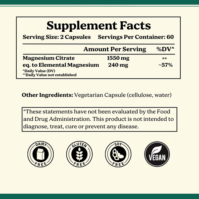 Life & Pursuits Pure Magnesium Citrate 775 mg – 120