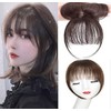 2 Piezas Extensión de Flequillo,Fleco Postizo Cabello Natural, Flequillo de