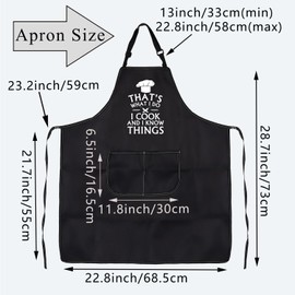 PLITI Chef Apron With Pockets Cooking Lover Gift That's What I Do I Cook and I Know Things Culinary School Graduation Gift (I Cook Things APU)