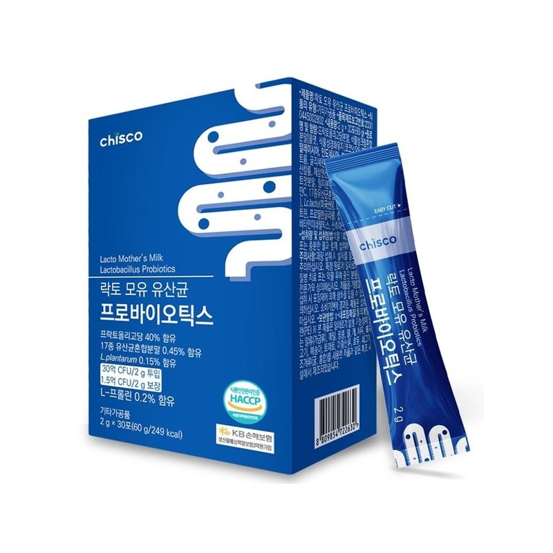 치스코 락토 모유 유산균 올리고당 프로바이오틱스 스틱 2g 30포 2세트