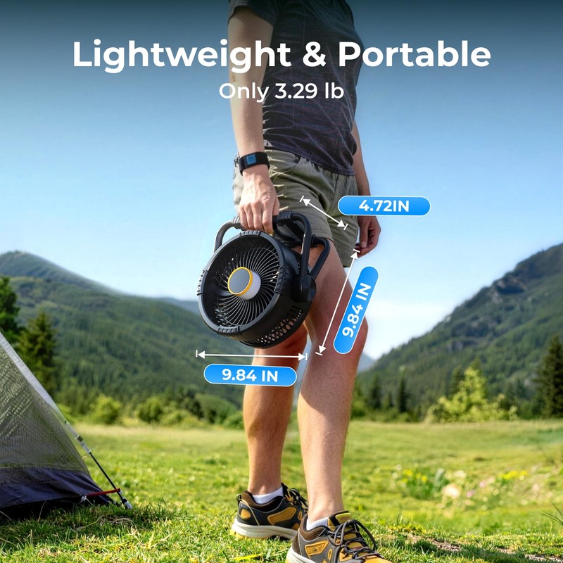 BougeRV Portable Fan Rechargeable, 20000mAh Battery Powered Fans with 4