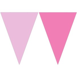 Procos 89507 Bunting Pink Size 230 x 25 cm Hanging Decoration Children's Birthday Party