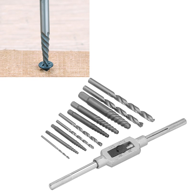 11Pcs Headless Screw Extractor Set Woodwork Easy Out Damaged Drill