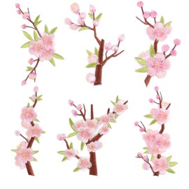 WANYIG Embroidered Iron On Patches Flowers Iron-On Patches Adult Patches Iron On Patches Patches Patches for Jackets Jeans Clothes Hat T Shirt DIY Accessories (6 Pieces)