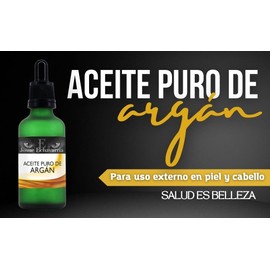 Aceite de Argán para Piel y Cabello 50ml Uso Externo. Orgánico libre de químicos. Altamente hidratante
