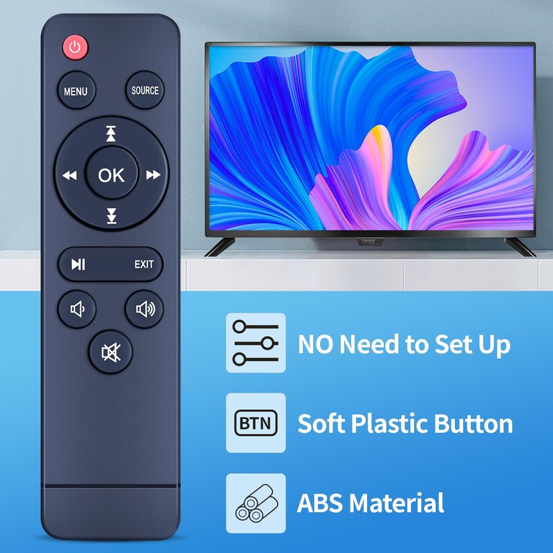 Replacement Remote Control Compatible with DR.J Professional Portable Mini Projector