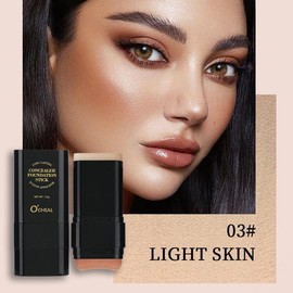 Zaidoc Foundation Concealer Stick, Dual-ended with Built-in Brush, Moisturizing & Lightweight - Buy 2 Concealer Sticks, Get a $13 Value Gift Set Free: 1 Bottle (120ml) of Turmeric Vitamin C Gel Cleanser and 1 Peel-off Lipstick:_03#LIGHT SKIN