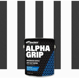 Alpha Grip Non-Slip Paint for Concrete & Asphalt – Non-Skid Coating Ideal for Striping Parking Lots, Playgrounds & Pavements (Black, Quart)