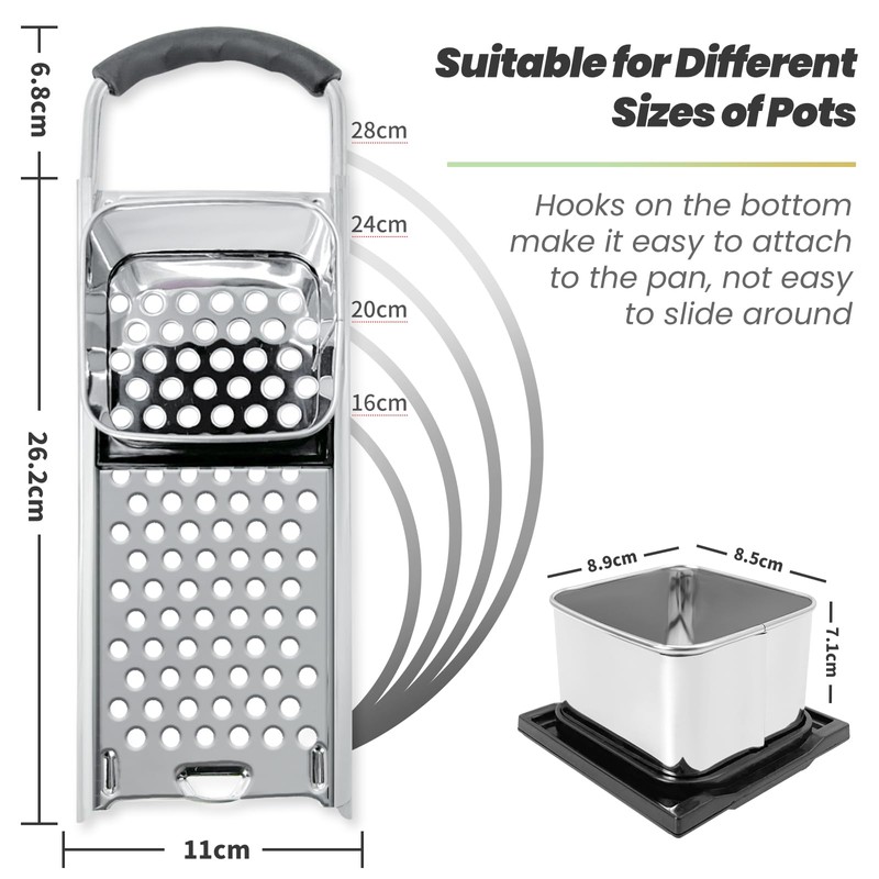 Spaetzle Maker,Stainless Steel Spaetzle Press with Comfort Grip Handle,Homemade Traditional