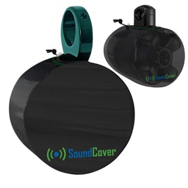 Marine Wakeboard Tower Speaker Covers for 8” Round Speakers – 210T Polyester with Silver UV Coating – Water-Resistant, Double-Stitched with Drawcord & Drainage Eyelets – Large Size (Set of 2)