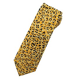 Jacob Alexander Men's Cheetah Animal Print Slim Width Neck Tie