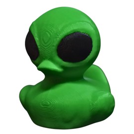 Alien Duck Figurine – Quirky Space Alien Rubber Duck-Inspired Sculpture for Display, Desk or Shelf Decor – 3D Printed in Canada