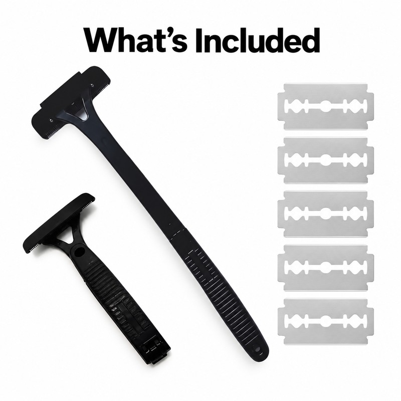 Long Handle Back Shaver for Men – Foldable Body Hair