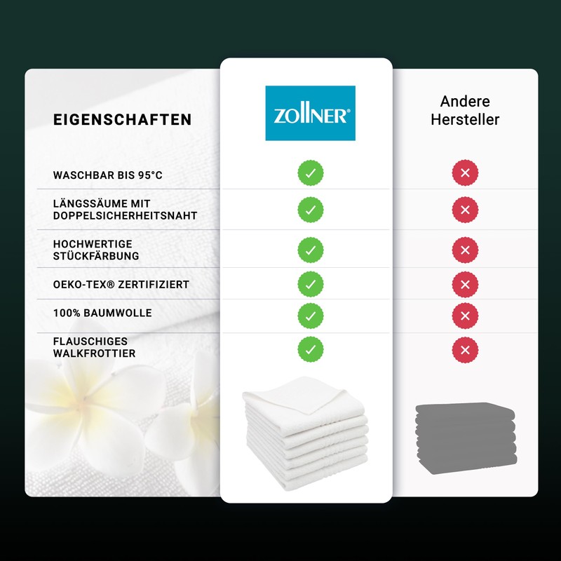 ZOLLNER Set of 6 Hand Towels in 50 x 70