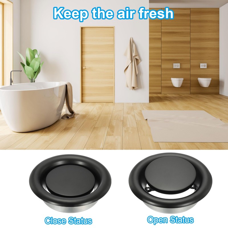 PATIKIL 6 Inch Round Ceiling Diffuser, 2pcs Metal Adjustable Wall