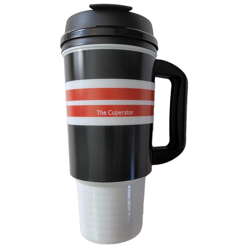 Travel Mug - Insulated Reusable Drink Cup (24 oz), Black,